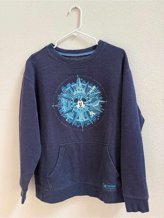 Disney Sweaters - Disney Parks Discover the Magic Mickey Mouse Compass Pullover Sweatshirt Navy
